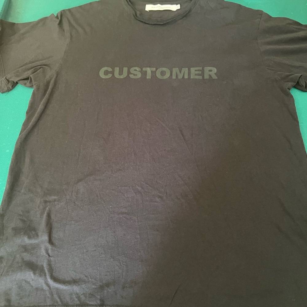 Black 'CUSTOMER' Logo Crewneck Tee NWOT